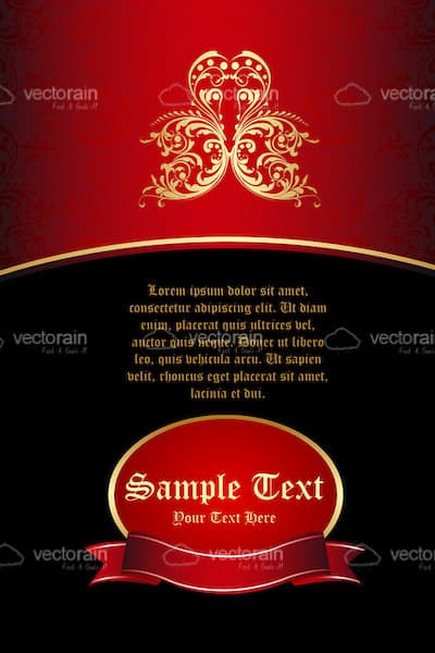 Red, Black and Gold Background with Sample Text